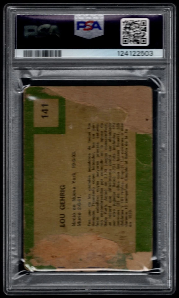 1967 Topps Venezolano Retirado Lou Gehrig #141 Foto 2 de 3