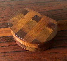 Wood Box Hinged Lid Puzzle Wood hand made 1940's