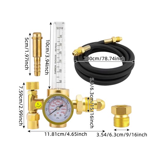 Regolatore CO2 Argon Metallo Regolatore Gas Saldatura MIG e TIG Regolatore Saldatura US - Foto 2 di 14