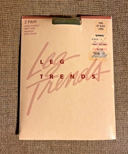 2 pair Leg Trends Pantyhose Sandal Foot Sheer to Waist Panty Hose Off Black Long