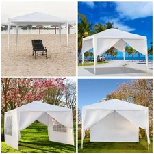 10'X10'/30' Canopy Outdoor Garden Gazebo Wedding Party Tent Pavilion With Wall