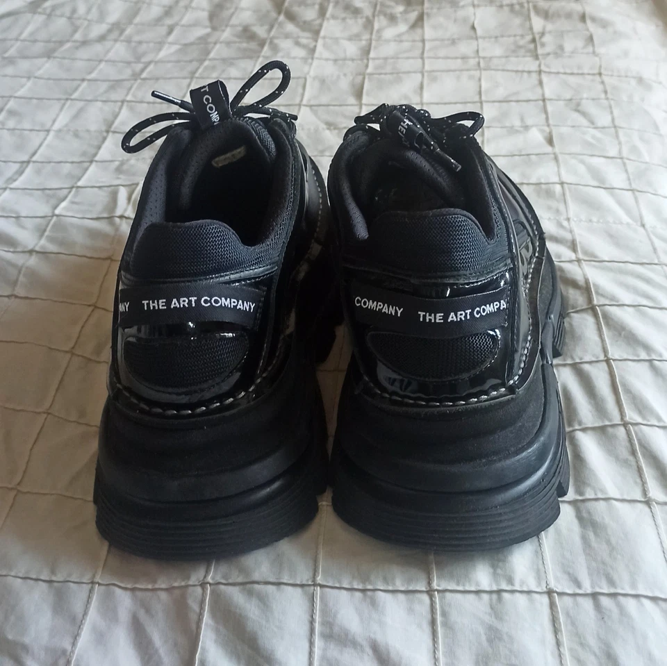 Zapatillas deportivas The Art Company para mujer de cuero negro Art Core plataforma talla 39 Foto 3 de 4