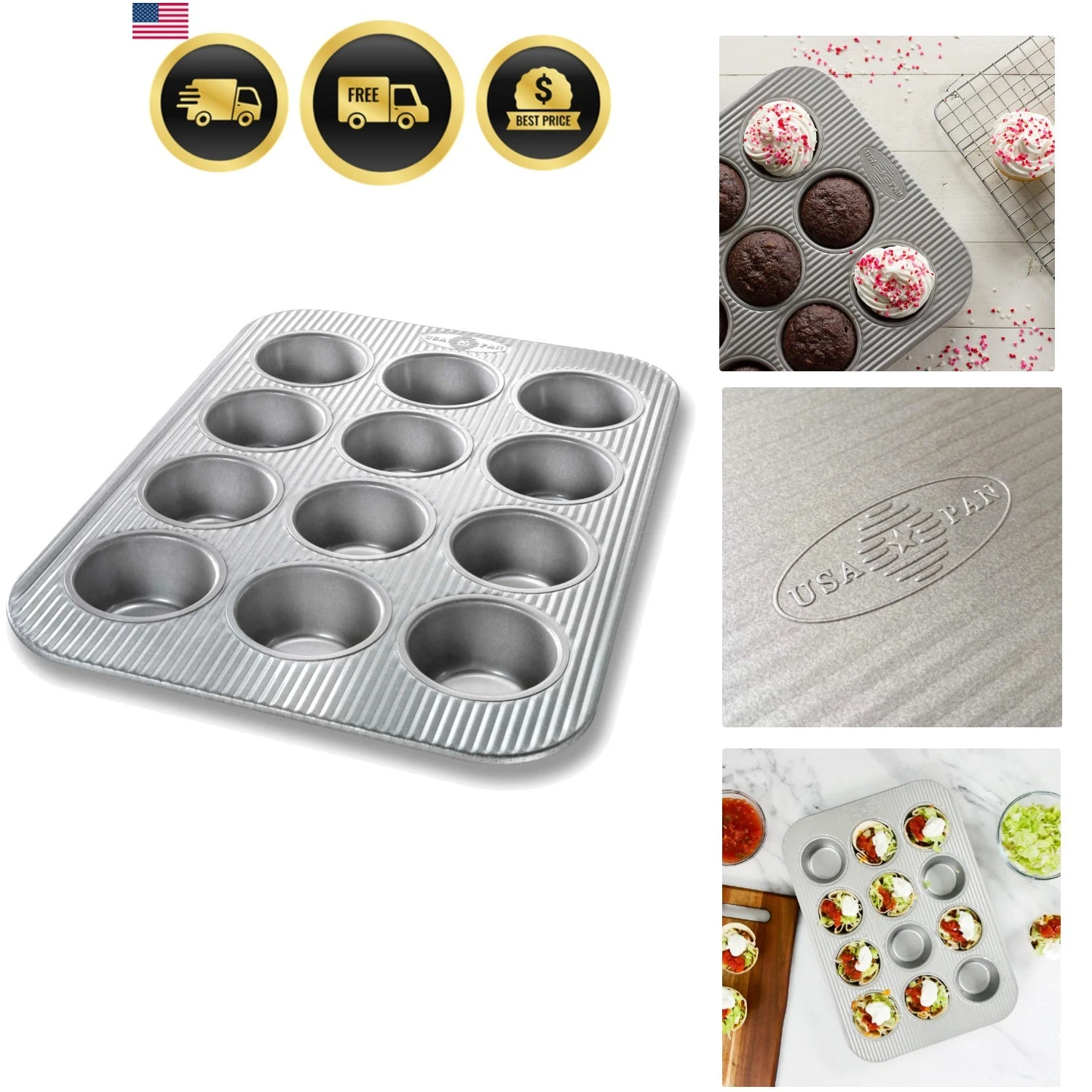 Bakeware Muffin Pan, 12-Well, Aluminized Steel
Opens in a new window or tab