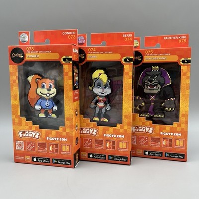 FiGGYZ Conker's Bad Fur Day Pop Magnet Collectible Complete Set of 3 - 1st. Ed.