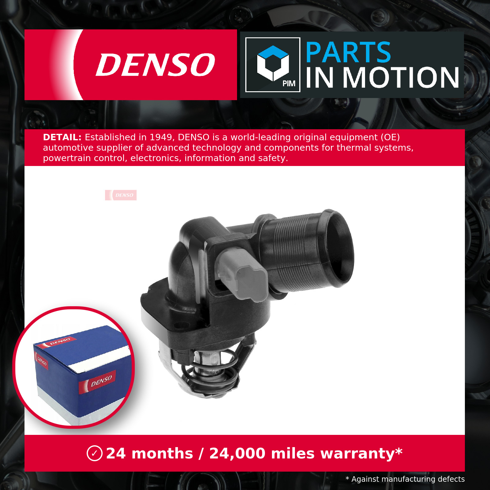 Coolant Thermostat fits PEUGEOT BIPPER 1.4 2008 on Denso 9650926280 Quality New