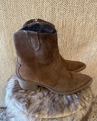 Tamaris Brown Leathers Women s Booties Size 39/8.5 US