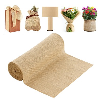 14inx30ft Burlap Fabric Roll - Natural Jute for Crafts & Garden Tree Wrap