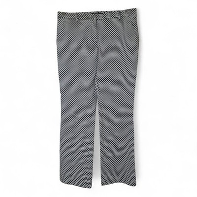 MAXMARA WEEKEND Women's Capri Flare Pant FITW19 Blue & Cream Pattern Stretch 8