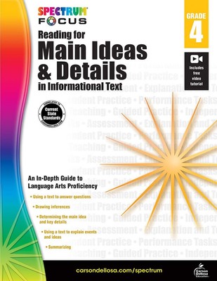 Spectrum - Reading for Main Ideas and Details in Informational Text, Grade 4...