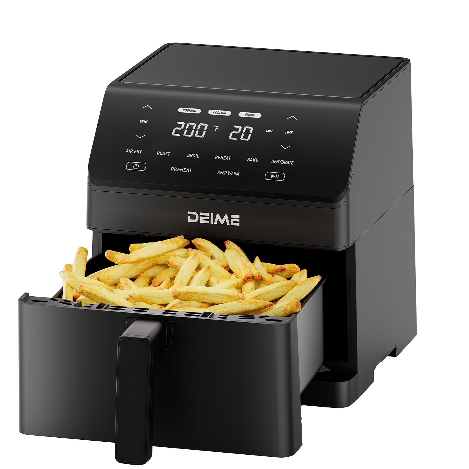 Air Fryer 6.5 QT 12-in-1 Dual heating for 360&deg; Crispy Meals