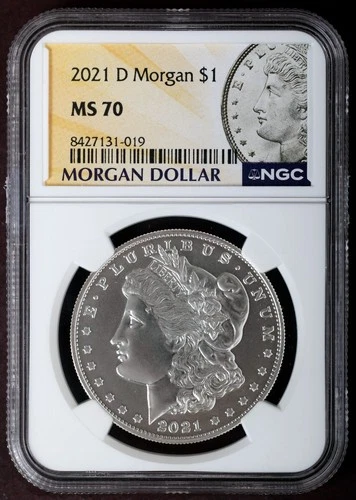 2021-D NGC MS70 MORGAN Silver $1 Dollar Coin Denver Mint MS70 w/Box COA
