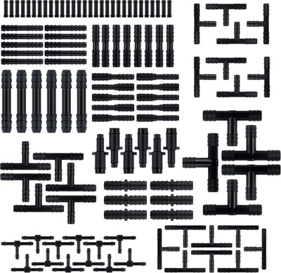 115Pcs Universal Vacuum Line Fittings Kit - 12 Size Hose Connectors Assortment
