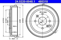 1 X Bremstrommel ATE 24.0220-0048.1 FüR Chevrolet Spark