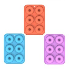 3 Pack Silicone Donut Molds Muffin Chocolate Cookie Doughnut Baking Tray