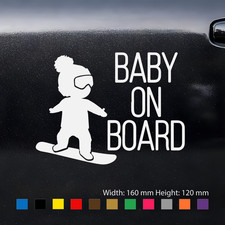 SNOWBOARD BABY ON BOARD DECAL DIE CUT VINYL STICKER FOR CAR BUMPER WINDOW HQ