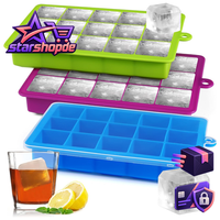 EiswüRfelform Silikon 3Er-Pack Mit Deckel Kugel Gefrierform Blau GrüN Lila