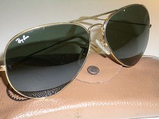 62-14mm B&L RAY BAN LARGE SIZE G15 UV TEAR-DROP GOLD EPLATED AVIATOR SUNGLASSES