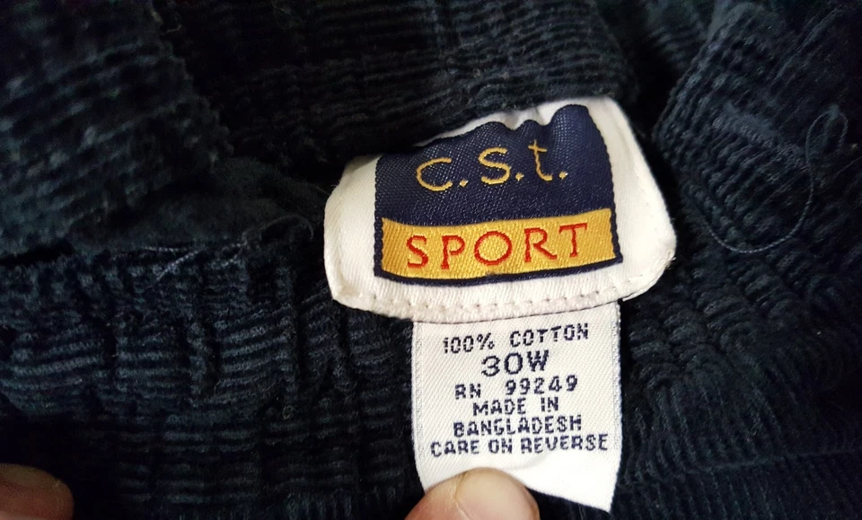 vintage womens plus size 30 Navy CST Sport corduroy drawstring pants - Image 4 of 4