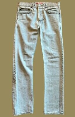 SUPREME⚡️Men's light blue washed denim slim fit straight SUPREME⚡️Men's light blue washed denim slim fit straight
