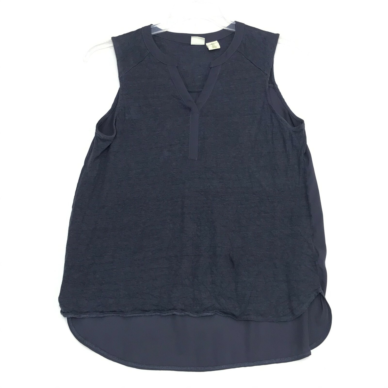 Lucy & Laurel Linen Mixed Material Sleeveless Tunic B… Gem