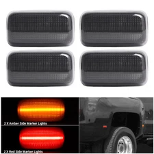 4PCS SMOKE LED Side Marker Light For Chevy Silverado 2500 3500HD  Dually Bed 15+