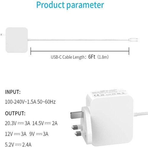 65W USB C Type-C Adapter Charger for DELL, HP, ASUS, Lenovo, Huawei,Acer Laptop - Picture 2 of 4