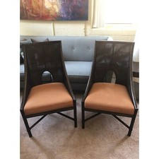 John McGuire - Tall Tobacco Caned Arm Chairs - Pair (MCM262 - 2)