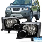 Pair Black Housing Withe Signal Halogen Headlights For Nissan Xterra 2005-2015