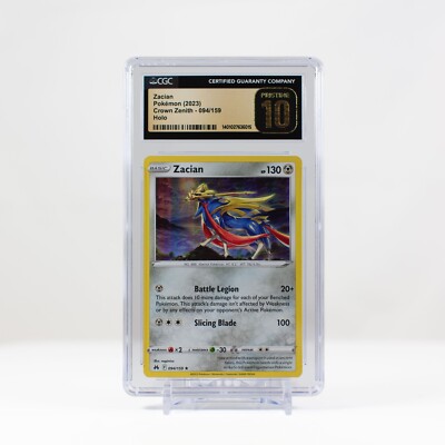 Pokémon Zacian Holo #094 Crown Zenith 2023 - CGC 10 PRISTINE POP 1