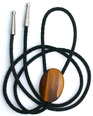 Bright Golden Tigereye 1 1/3 x 1 Inch Oval Cab Bolo Tie Cord Tip  EPBT412/42625