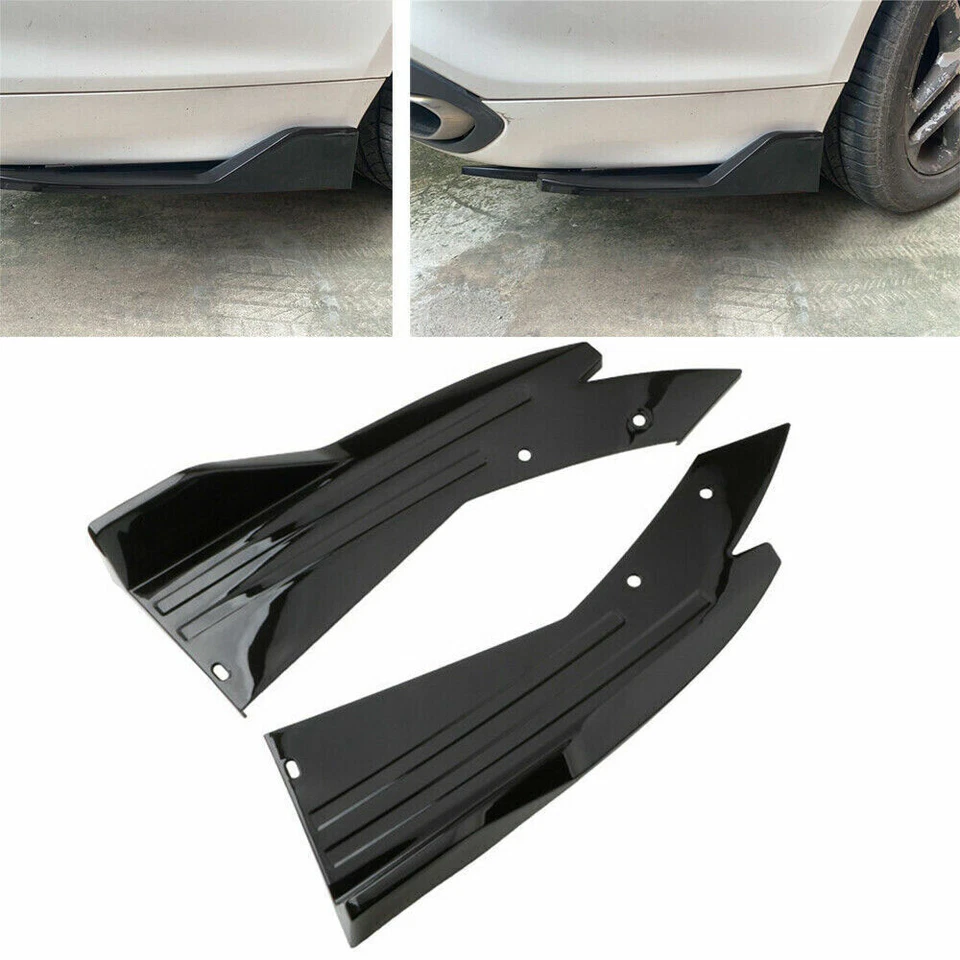 Glossy Black For Ford Fusion 2010-2020 Rear Bumper Diffuser Splitter Canards - Imagem 3 de 4
