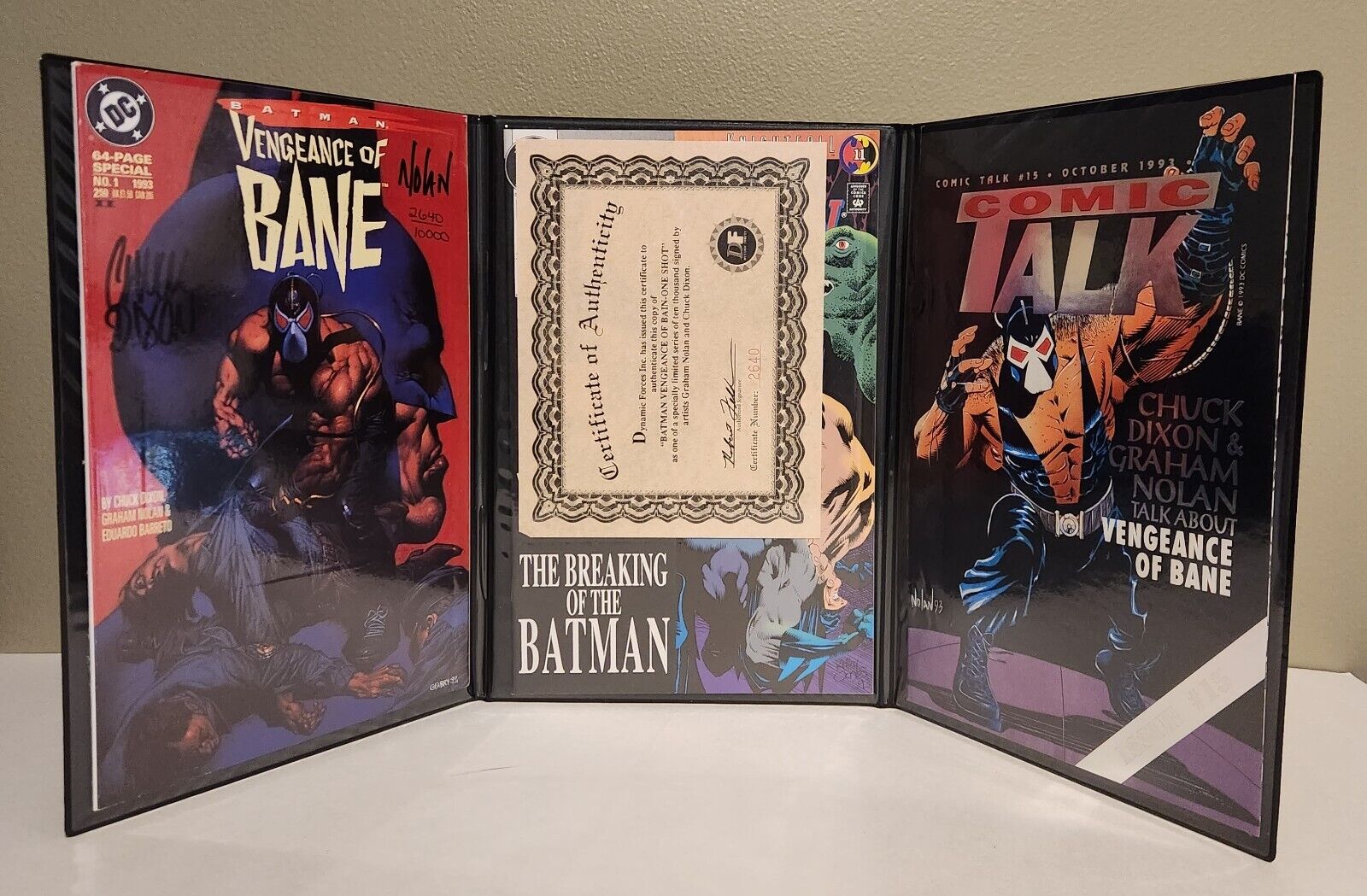 Batman Dynamic Forces Binder (1993, DC) VF Vengeance of Bane #1 2nd Print Signed