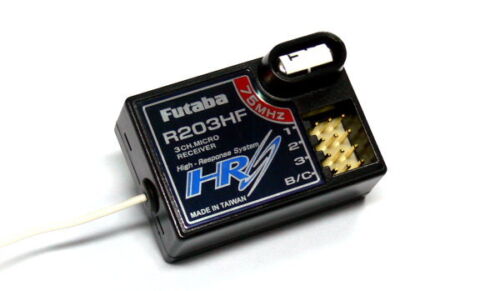 Futaba RC Model R203HF FM 75MHz 3ch R/C Hobby High Response Receiver RE686 - Picture 1 of 2