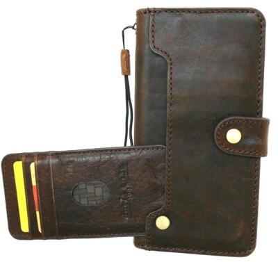 Genuine full Leather Case For Samsung Galaxy Note 20 Ultra 5G Wallet Book dark 