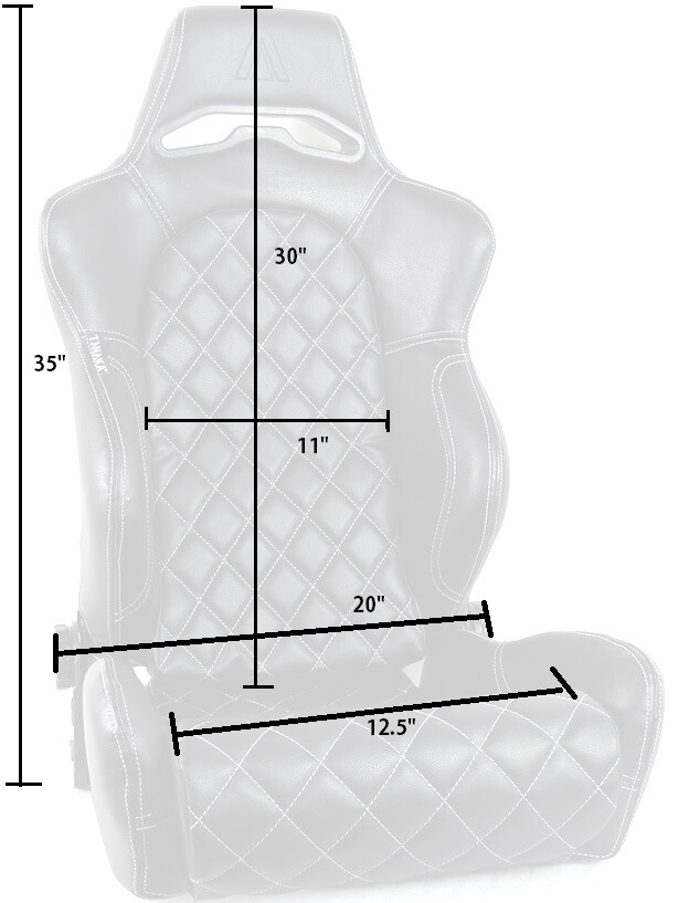 2X TANAKA BLACK PVC LEATHER RACING SEATS RECLINABLE +