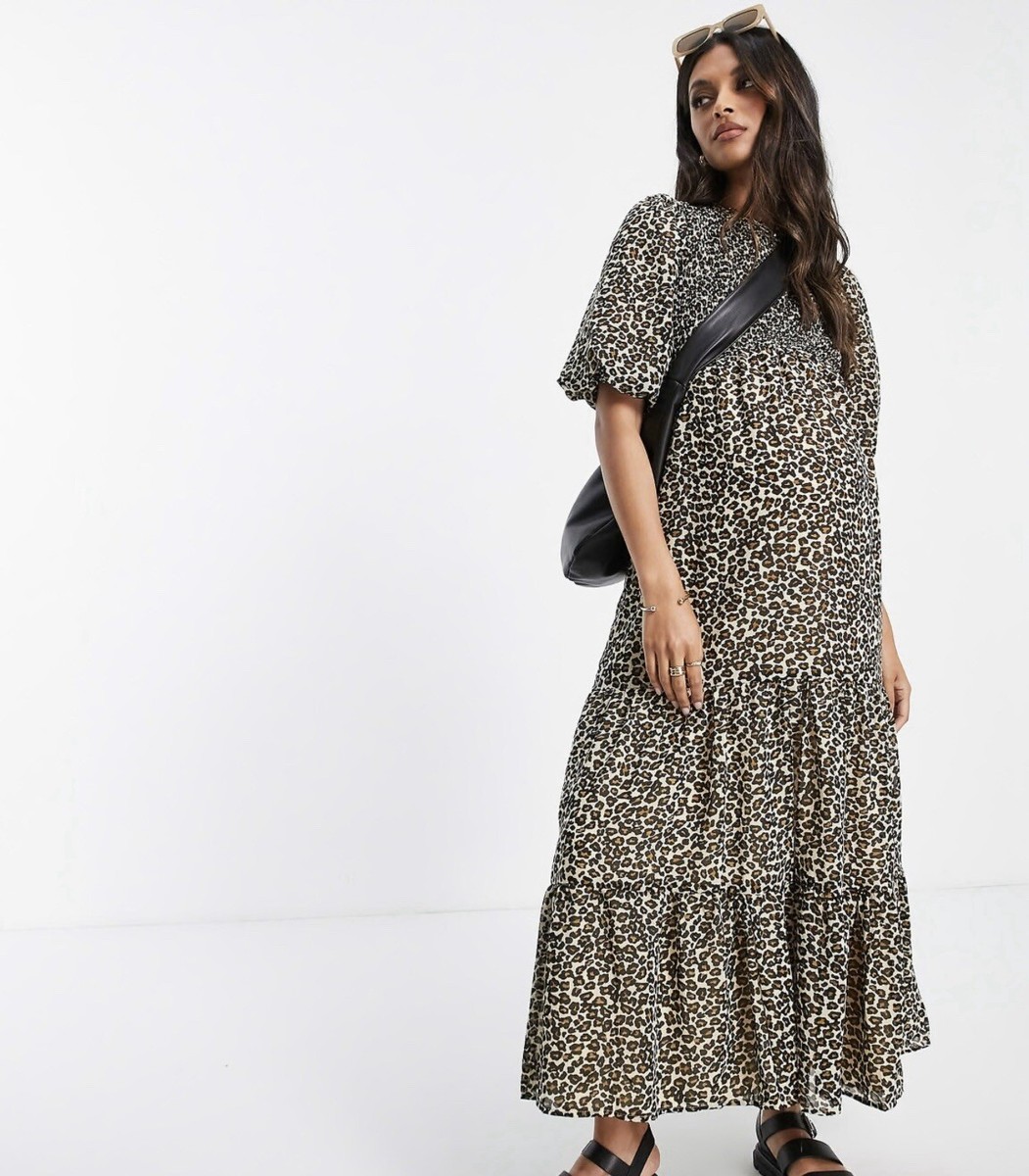 ASOS Leopard Maternity Dress Size UK
