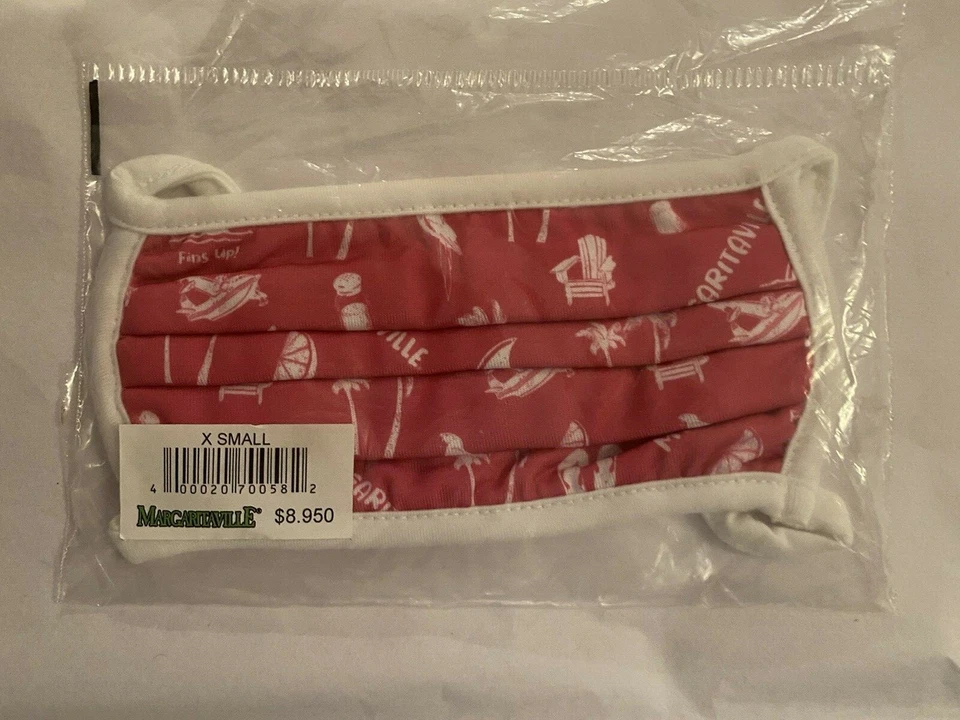 Máscara facial Margaritaville rosa oscuro unisex algodón elástico nueva con etiquetas en paquete Foto 3 de 4
