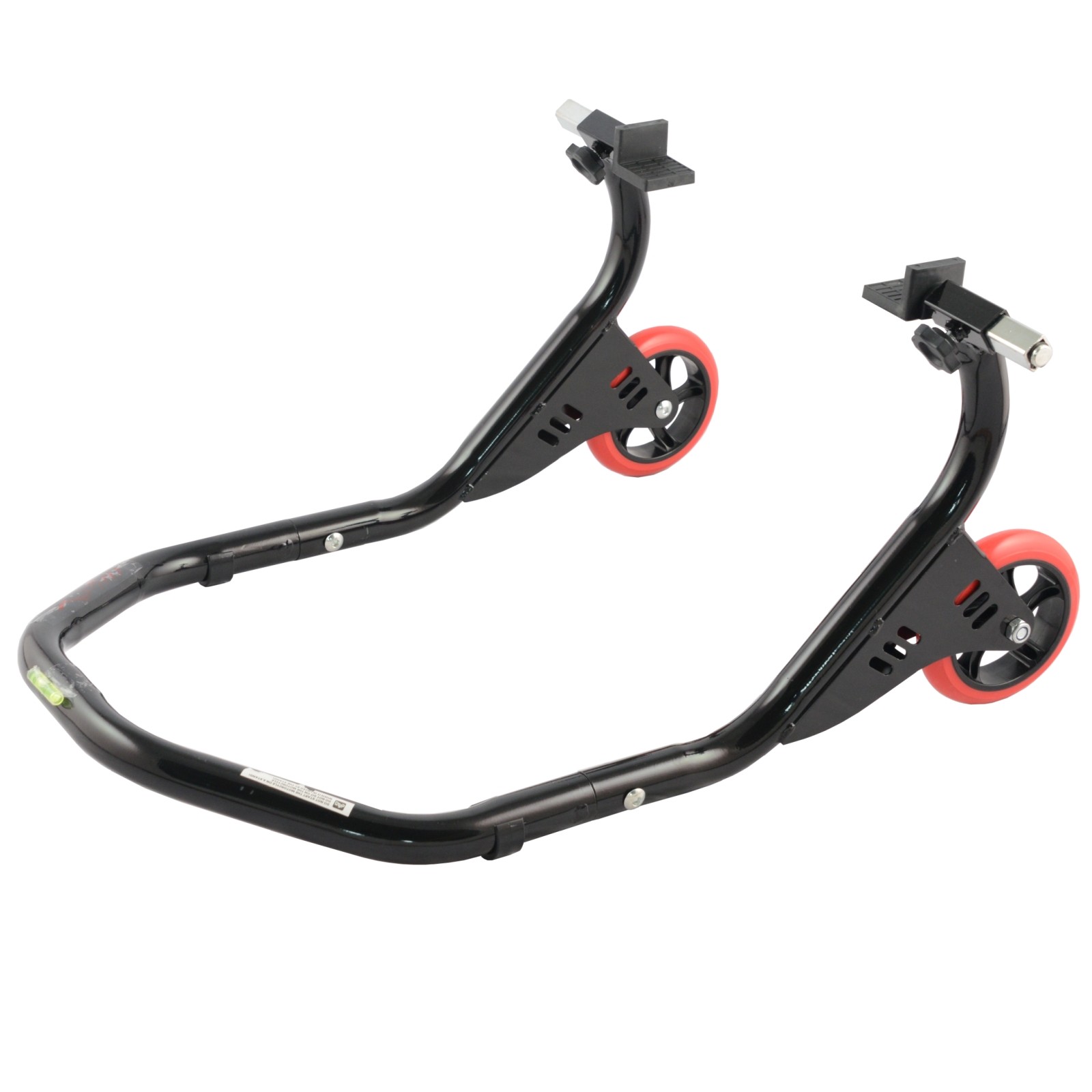 Cavalletto Moto Solleva Posteriore a Slitta Regolabile Ruote in Gomma Nero