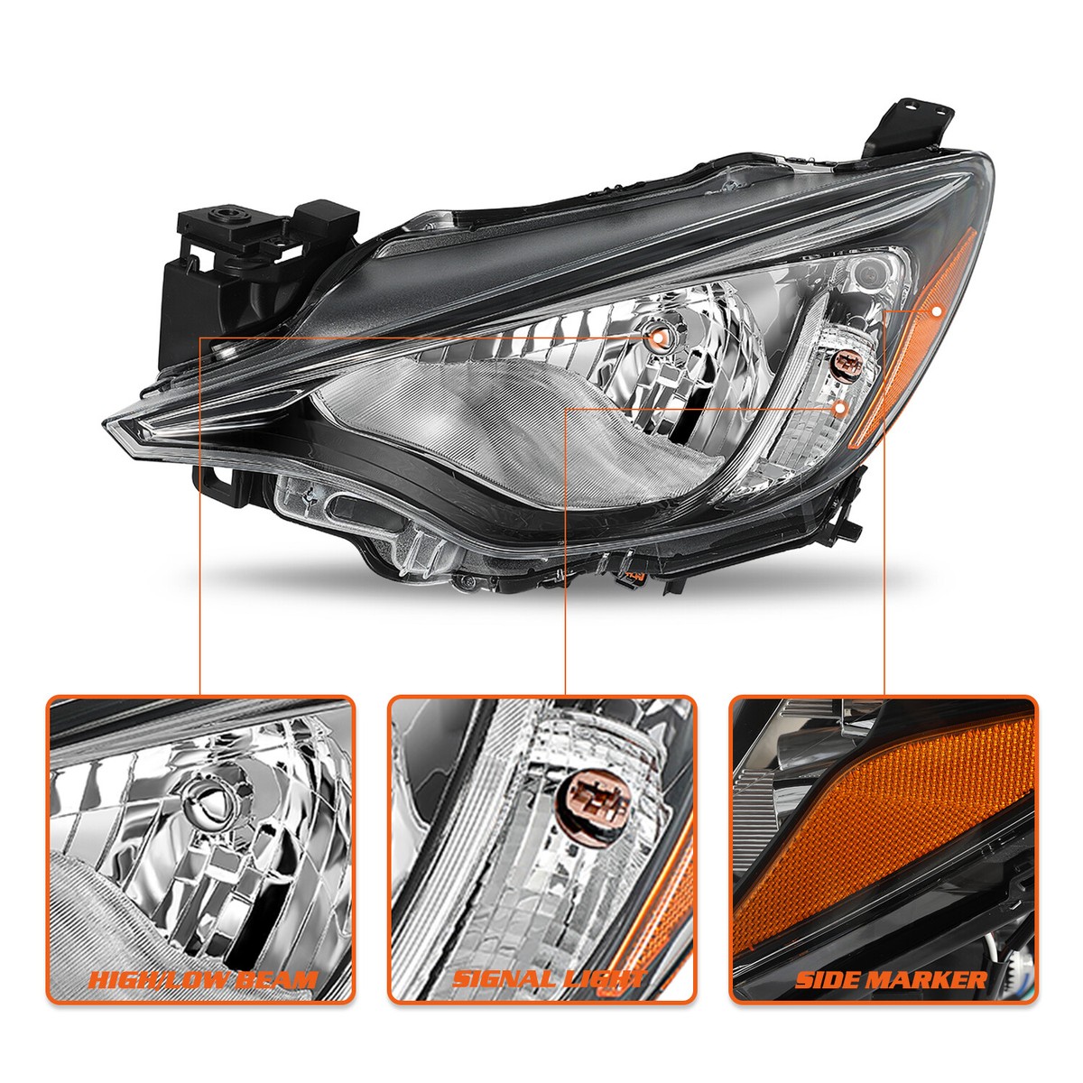 For 2016-2019 Toyota Yaris 2016 Yaris iA Sedan Headlights Halogen