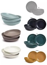 4 pc set Pasta Bowl Large Salad Dessert Serving Bowl Stoneware Matte Glazed