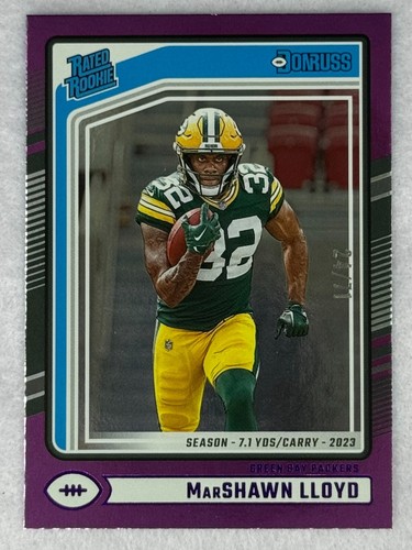 Marshawn Lloyd Season Stat Line Rated Rookie RC 2024 Donruss Card #374 SP /71