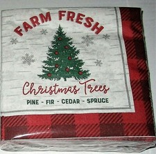 CHRISTMAS LUNCHEON NAPKINS 60 Ct. 2 Ply 12 7/8" X 12 3/4" FARM FRESH TREES