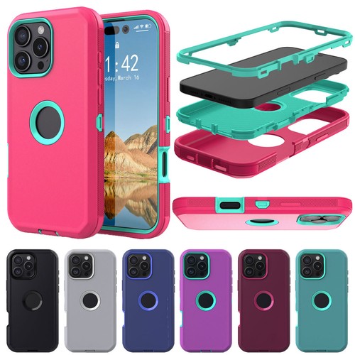For iPhone 16 Pro Max 16 Plus 11 12 13 8 7 6S Case Shockproof Hybrid Hard Cover