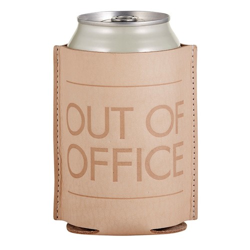 NEW LEATHER KOOZIES Coozie BEER BAR CAN OUT OF OFFICE - Picture 2 of 3