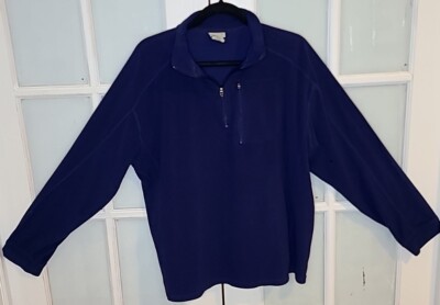 L.L. BEAN 1912 Mens XL-Regular 1/4 Zip Fleece Jacket Blue O BVM2