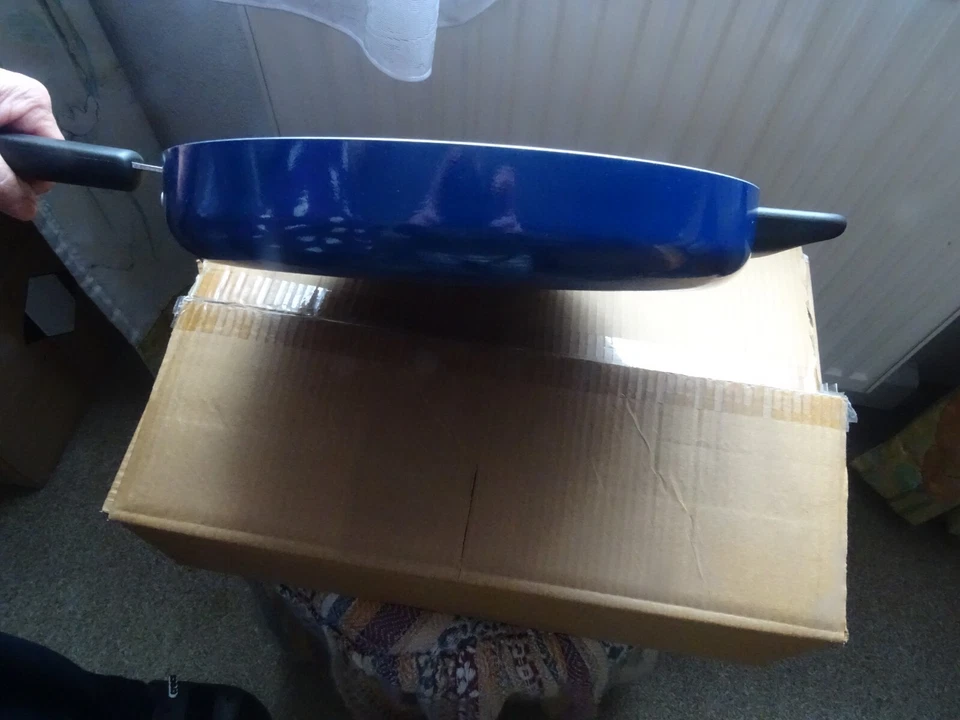 Grillpfanne Cooks Essentials 28 cm Alu blau mit Glas-Deckel - Bild 2 von 4