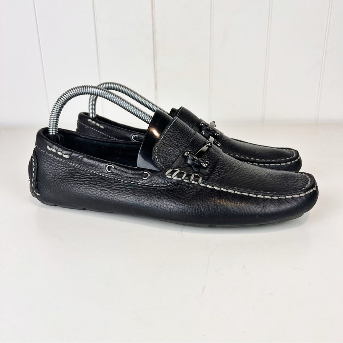 BASS Co Driving Loafers Wheldon Bit Mens Black Leather