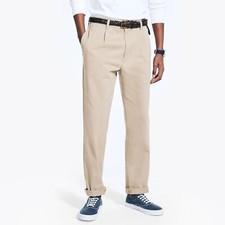 Nautica NWT 20 REG Boys Classic-Fit Pleated Adjustable Waist Khaki Pants