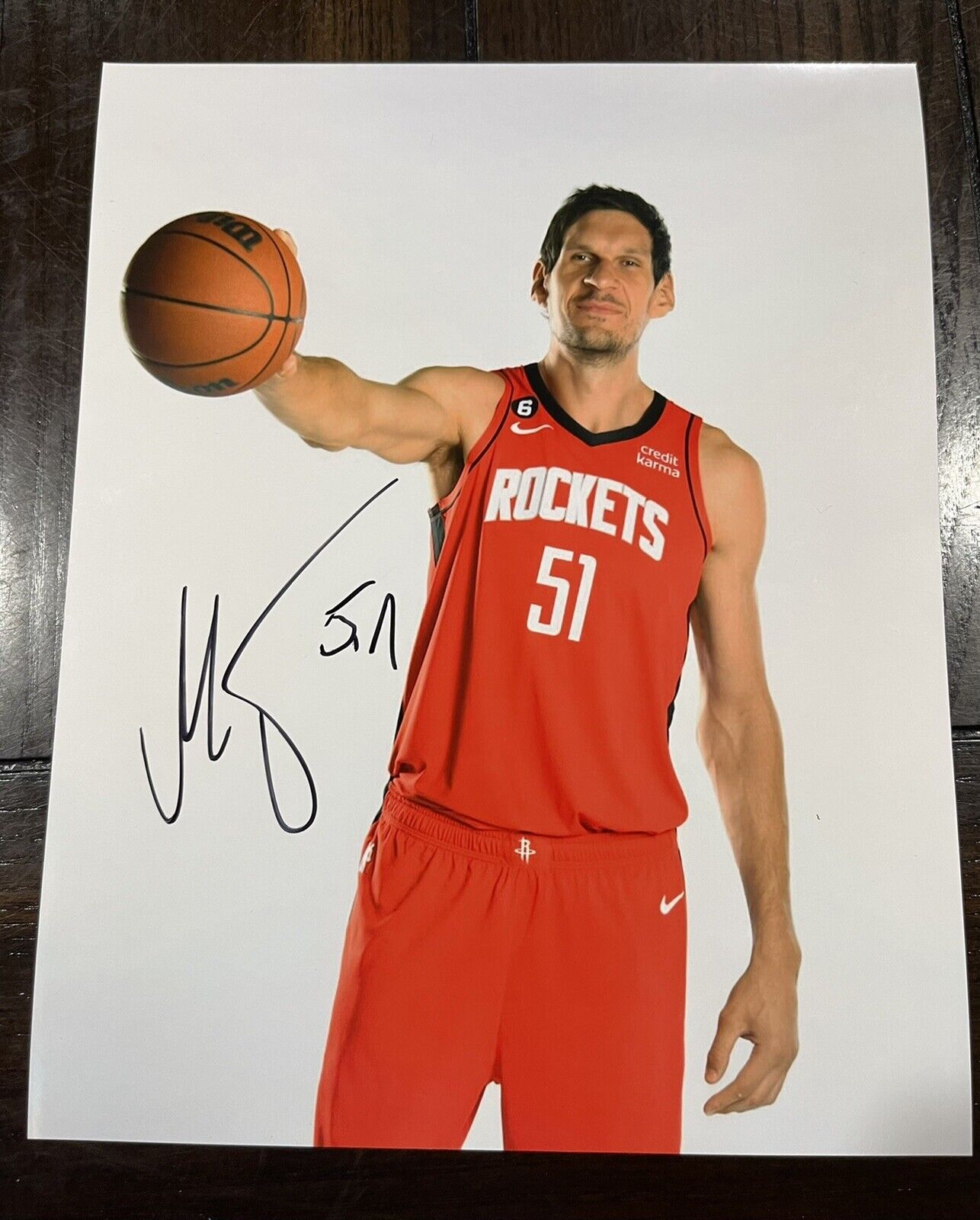 Mavericks Boban Marjanovic Signed 11x14 Photo BAS #BJ084545