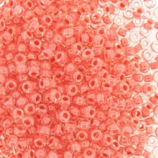 Miyuki Round Seed Beads Size 8/0 Coral Lined Crystal 22 Gram Tube 8-204 
